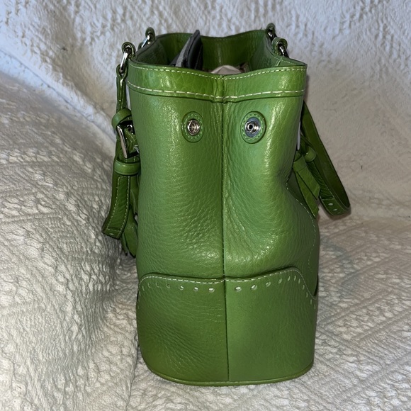 Coach Spring Green Leather Satchel Bag - Picture 6 of 13